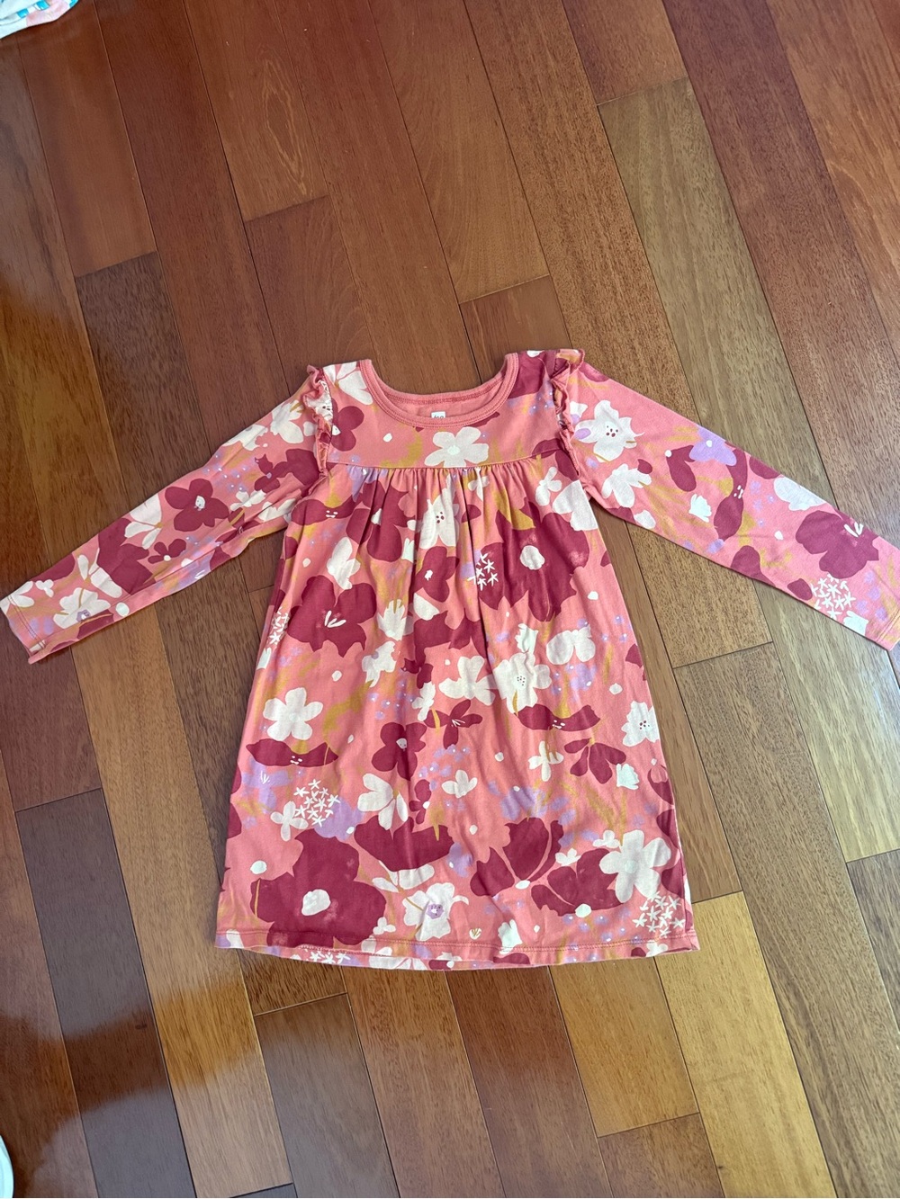 Tea Collection Pink Floral Long-Sleeve Knit Dress